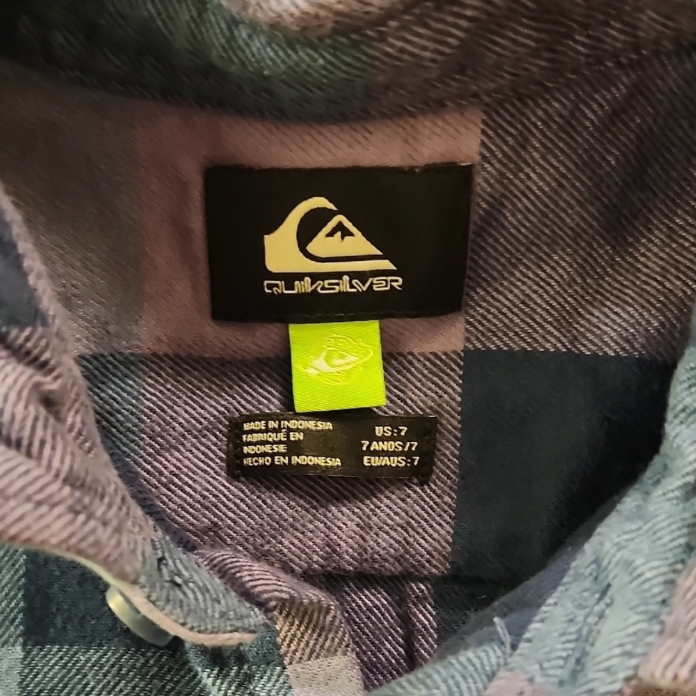 Quiksilver Blue and Purple Checkered Shirt - Picture 3 of 9